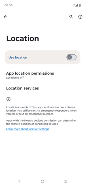 Turn off Use location