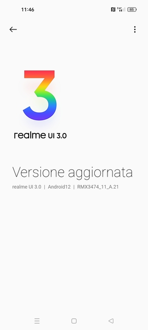 Se il tuo telefono è aggiornato, vedrai la seguente schermata