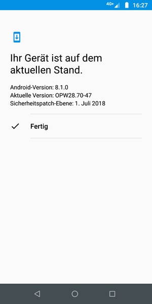Falls Ihr Handy aktualisiert ist, wählen Sie Fertig