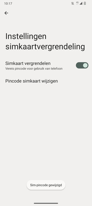 Uw Sim-pincode is gewijzigd