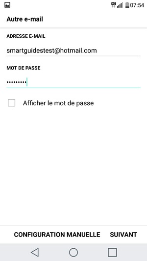 Saisissez votre adresse e-mail et votre mot de passe. Sélectionnez SUIVANT