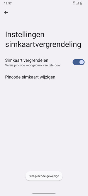 Uw Sim-pincode is gewijzigd