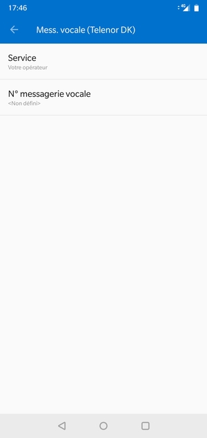 Sélectionnez N° messagerie vocale
