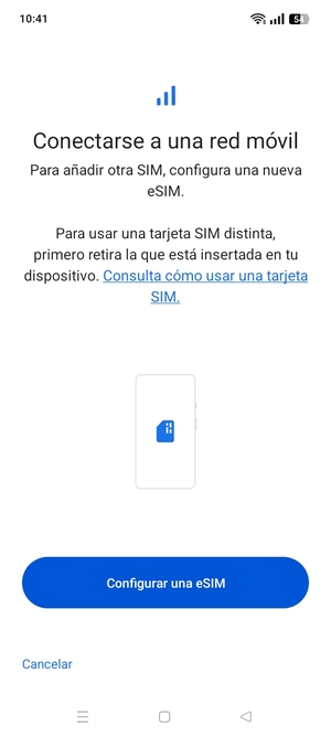 Seleccione Configurar una eSIM