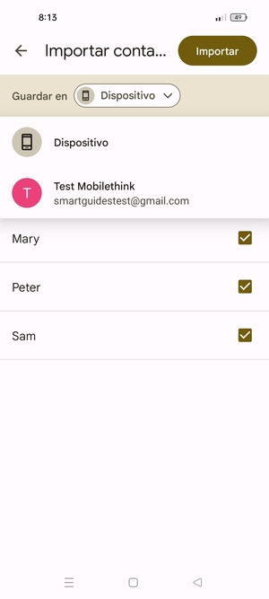 Seleccione su cuenta  Google