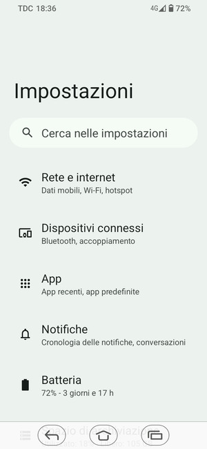 Seleziona Rete e internet