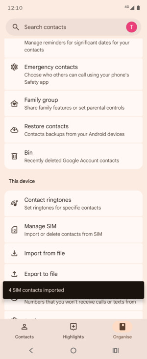 Your contacts will be saved to your Google account and saved to your phone the next time Google is synced.