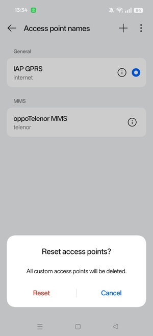 Select Reset