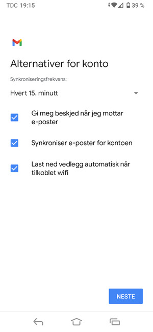 Velg NESTE