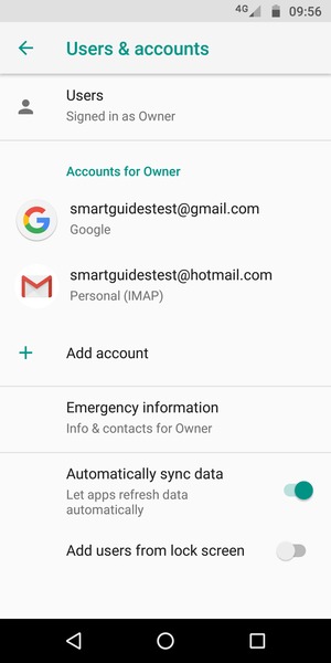 Select your Google account