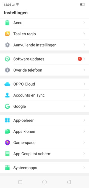 Scroll naar en selecteer Systeemapps