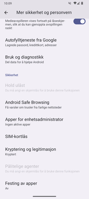 Bla til og velg SIM-kortlås