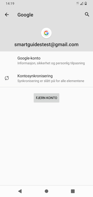 Velg Kontosynkronisering