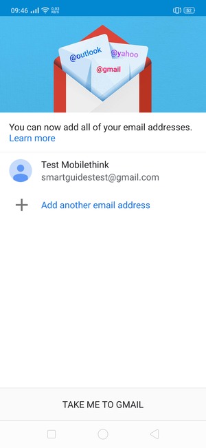 Select TAKE ME TO GMAIL