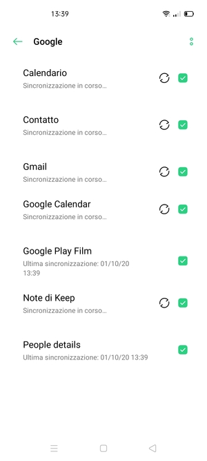 Le tue informazioni verranno sincronizzate