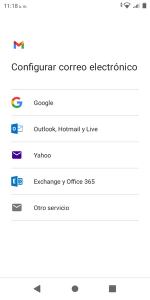 Seleccione Exchange y Office 365