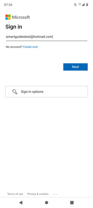 Enter your Email address and select Next