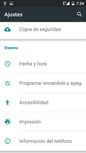 Desplácese y seleccione Información del teléfono