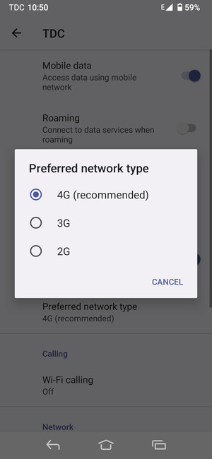 Select your preferred option