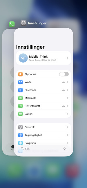 Dra apper opp for å lukke dem. Dette vil spare batteri.