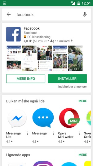 Vælg appen