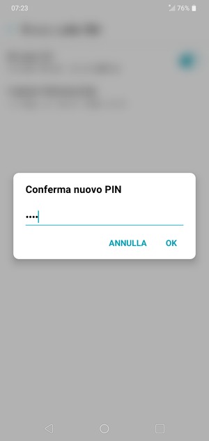 Conferma il nuovo PIN della SIM e seleziona OK