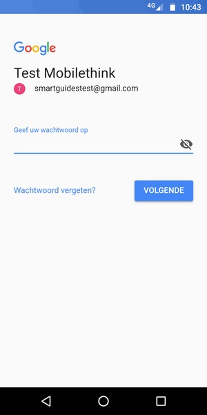 Voer uw wachtwoord in en selecteer VOLGENDE