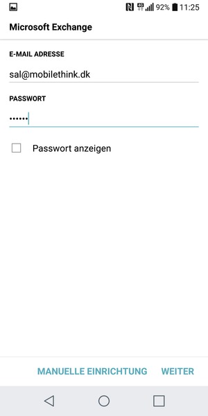Geben Sie Ihre E-Mail-Adresse und Ihr Passwort ein. Wählen Sie WEITER