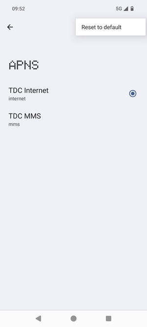 Select Reset to default
