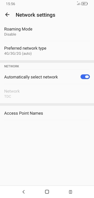 To change network if network problems occur, turn off Automatically select network