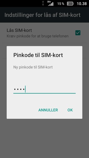Indtast din Nye pinkode til SIM-kort og vælg OK