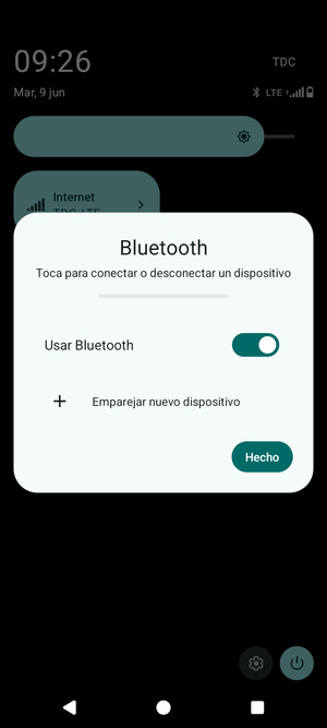Desactive Usar Bluetooth