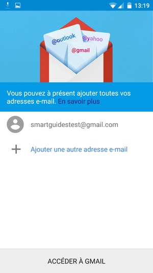 Sélectionnez ACCÉDER À GMAIL