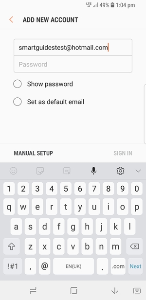Enter your Hotmail address and select Next