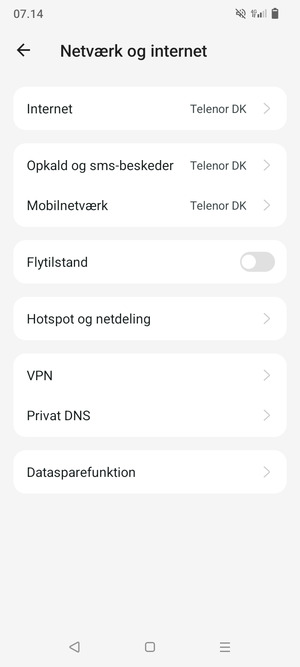 Vælg Mobilnetværk
