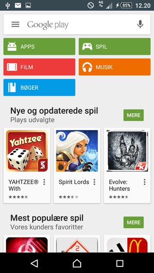 Vælg søgefeltet