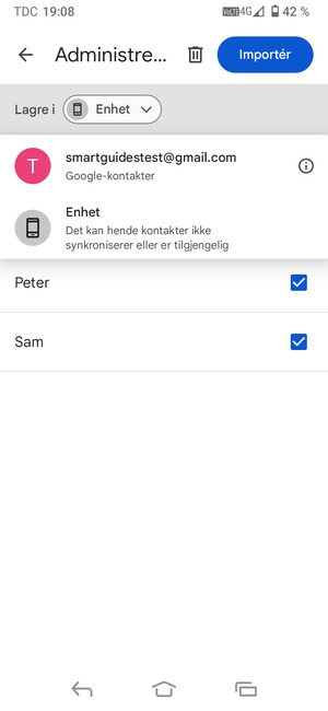 Velg din Google-konto