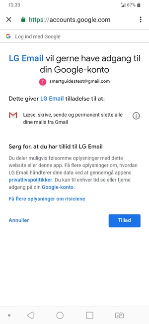 Vælg Tillad