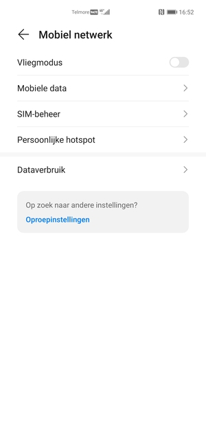 Selecteer Mobiele data