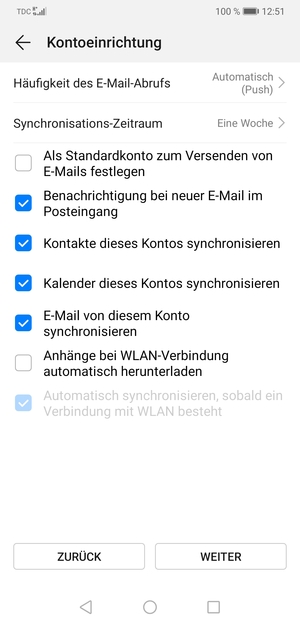 Wählen Sie WEITER