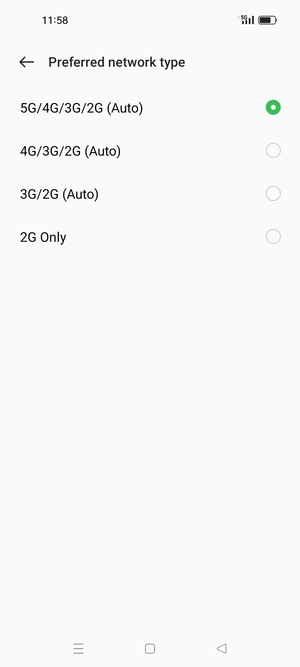 Select your preferred option