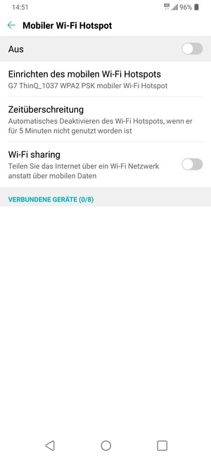 Wählen Sie Einrichten des mobilen Wi-Fi Hotspots