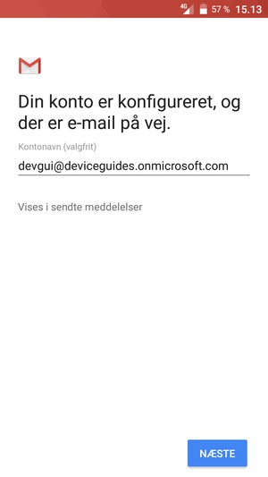 Giv din konto et navn og vælg NÆSTE