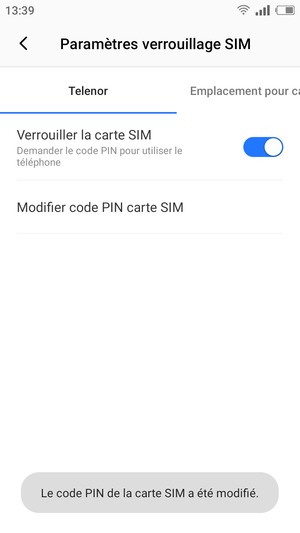 Votre Code PIN a été modifié