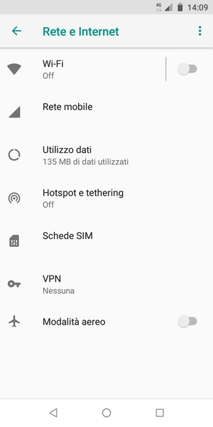 Seleziona Rete mobile