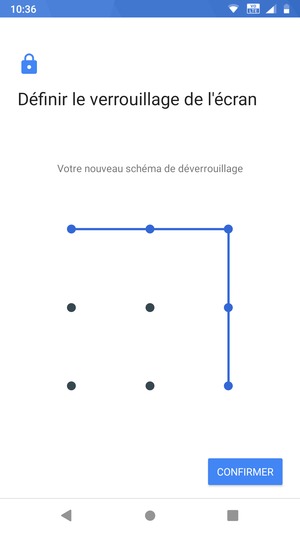 Dessinez de nouveau le schéma de déverrouillage et sélectionnez CONFIRMER