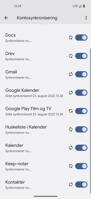 Dine kontakter fra Google vil nu blive synkroniseret til din telefon