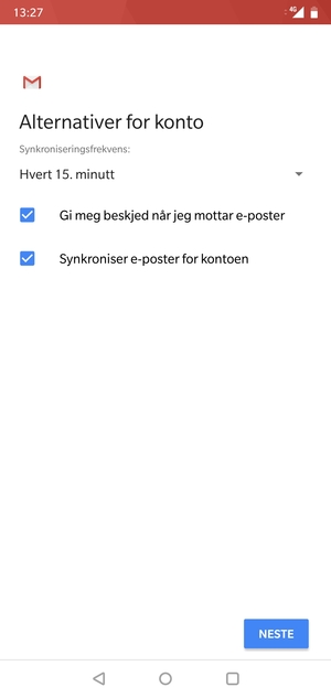 Velg NESTE