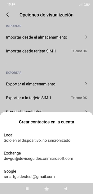 Seleccione su cuenta Google