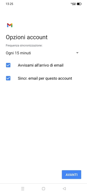 Seleziona AVANTI